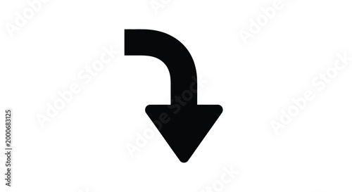 downward curved arrow icon on white background high quality professional detailed modern elegant stylish clean crisp vibrant colorful digital creative