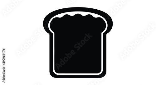 slice of bread silhouette black and white isolated on white background high quality professional detailed modern elegant stylish clean crisp