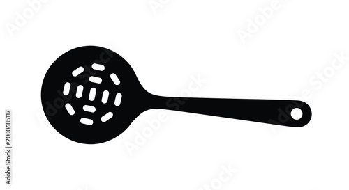 Fotografija strainer silhouette with long handle on white background high quality profession