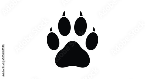 Foto paw print silhouette on white background high quality professional detailed mode