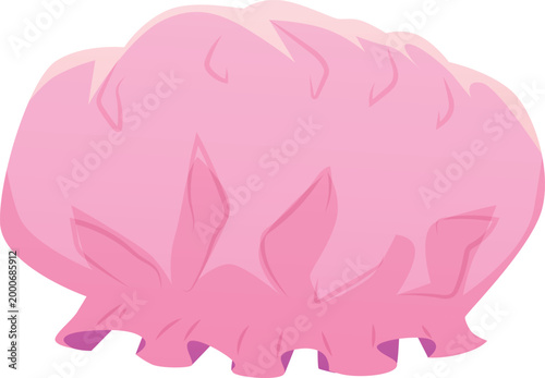 A pink waterproof swimming cap for a girl, accessory.