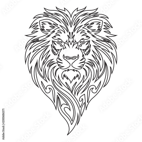Tribal Lion Head Design