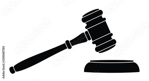 judge s gavel silhouette on white background high quality professional detailed modern elegant stylish clean crisp vibrant colorful digital creative
