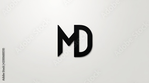 Free Download Minimalist MD monogram logo in bold geometric typography for modern branding - GFXLoad