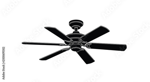 ceiling fan silhouette on white background high quality professional detailed modern elegant stylish clean crisp vibrant colorful digital creative innovative
