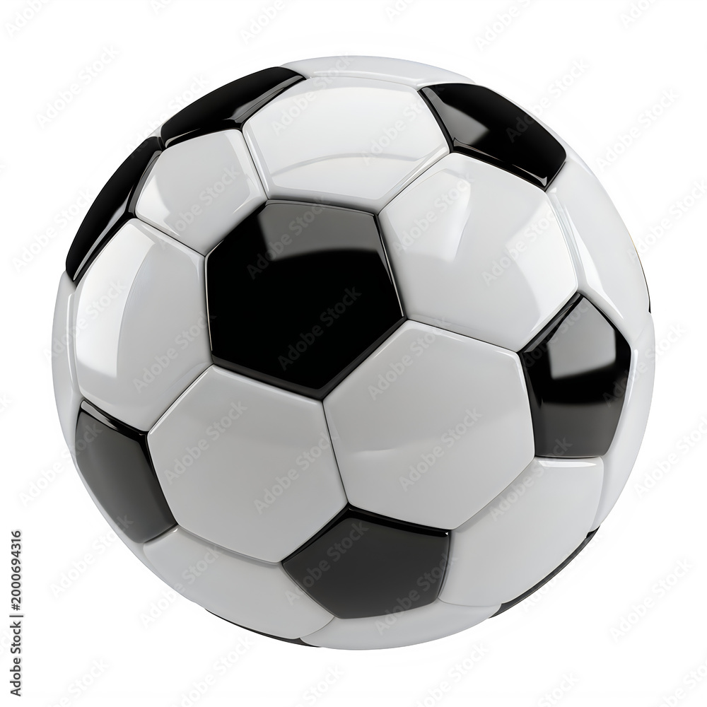 Fototapeta premium Classic black and white soccer ball with pentagonal and hexagonal patterns