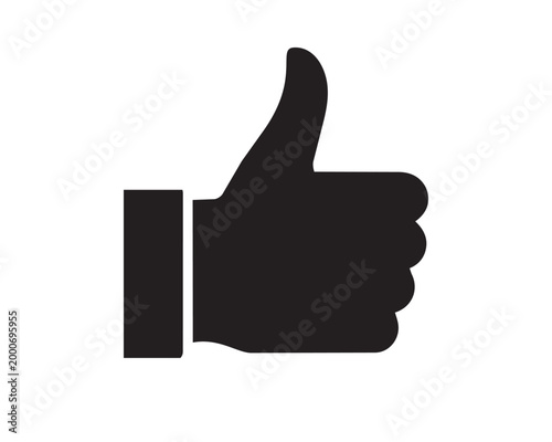 Black silhouette of a hand giving a thumbs up gesture