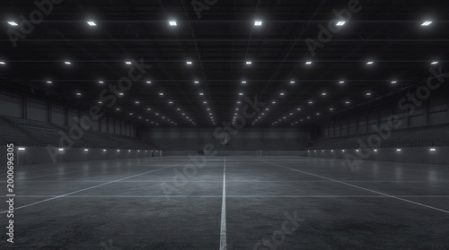 Full spherical hdri panorama 360 degrees of empty exhibition space. backdrop for exhibitions and events. Tile floor. Marketing mock up. 3D render illustration