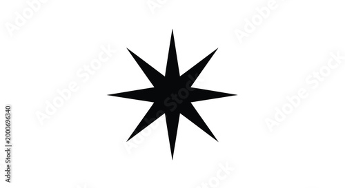 black eight pointed star on white background high quality professional detailed modern elegant stylish clean crisp vibrant colorful digital creative