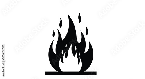 flame icon in black silhouette on white background high quality professional detailed modern elegant stylish clean crisp vibrant colorful digital