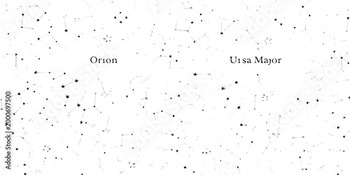 constellation chart with stars and connecting lines on white background high quality professional detailed modern