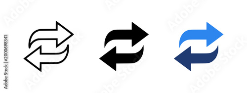 Photos Transaction arrow and set with exchange symbols in outline and solid styles, pay
