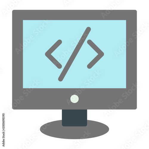Code Vector Flat Icon Design