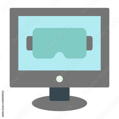 Virtual Reality (VR) Vector Flat Icon Design