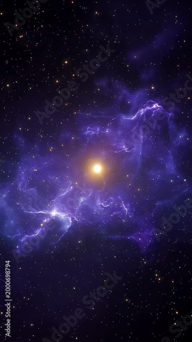 A Stunning Transition through the Galactic Nebula: Witness the Cosmic Dance of Light and Color in a Mysterious Interstellar Cloud of Stars and Gas