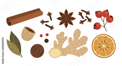 Aromatic Spices and Herbs for Cooking and Flavoring Dishes.