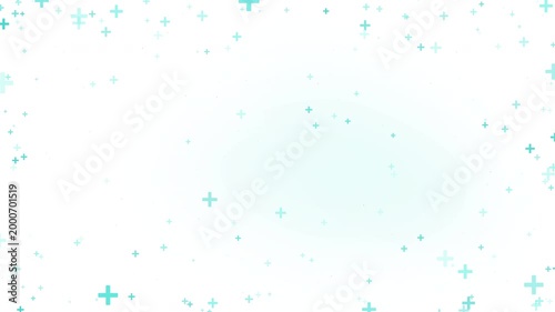Medical plus sign icons floating on white background seamless loop