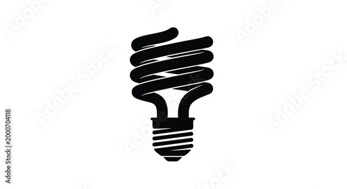compact fluorescent light bulb silhouette on white background high quality professional detailed modern elegant stylish clean crisp vibrant colorful digital
