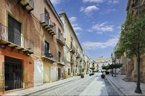 Via Roma, picturesque, pedestrian zone, right town hall, 17th century, historic center, old town, Sciacca, port town, thermal spa, Agrigento Free Community Consortium, Sicily region, Italy, Mediterranean
