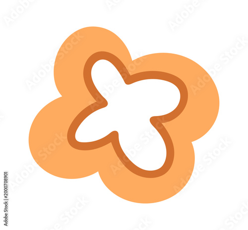 Orange Bell Pepper Slice Cross Section Line Art