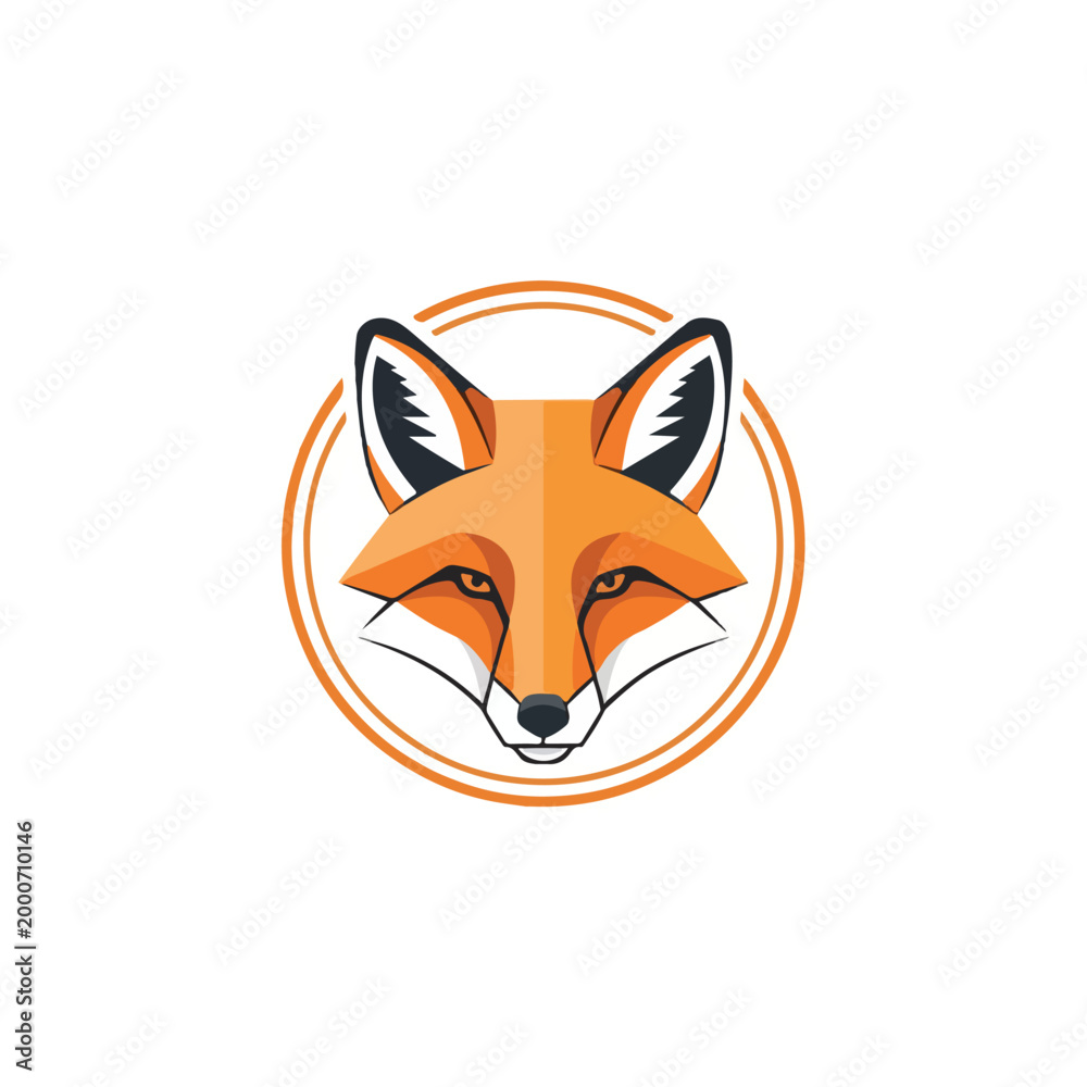 Obraz premium Fox Head Emblem within Circular Badge