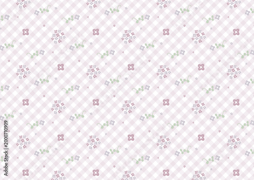 花柄の包装紙 / スウォッチあり