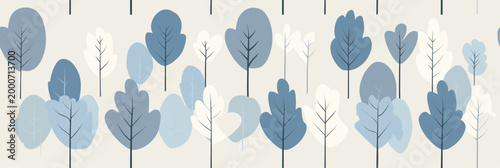 Minimal Nordic leaf seamless pattern with stylized forms. Repeating graphic design showing neutral colored leaves arranged in a modern pattern