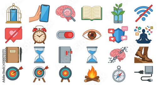 Collection of various symbolic icons.