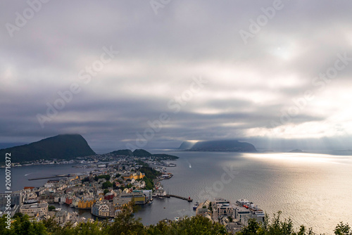 View of the city of Alesund in Norway