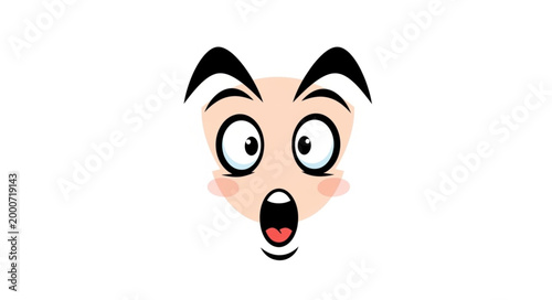 Shocked Cartoon Face Expression.