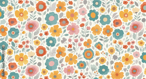 Natural floral texture filled with soft blossoms and leafy details