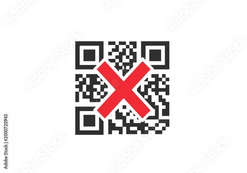 QR code with red cross symbol.