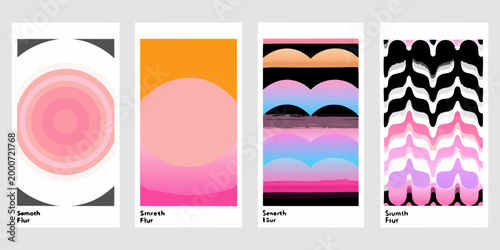 set of four abstract color transition designs with smooth gradients high quality professional detailed modern