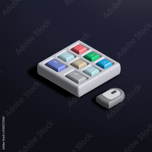 3d minimalist glossy  keyboard icons design