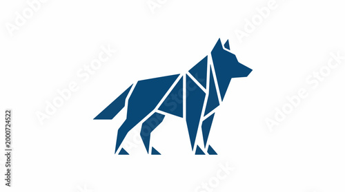 Geometric logo of a standing fox. for a technology based company.