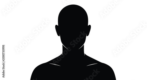 Silhouette of a Person: A stark black silhouette of a person, facing forward, offers a study in anonymity and the potential for a variety of interpretations. 