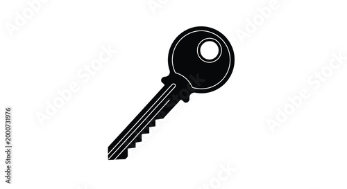Key to Unlock: A simple key silhouette, a symbol of potential, security, and opportunity. A timeless icon of access and possibility.