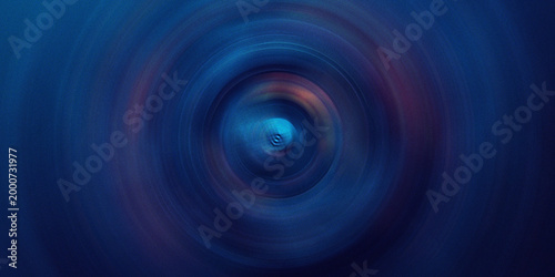 Bild auf Leinwand Abstract circular motion blur background with deep blue gradients and subtle light rings creating concentric tunnel effect
