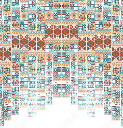 PrintNew Kalam kari Magical seamless pattern with design elements. Sawoar cotton 3pics
