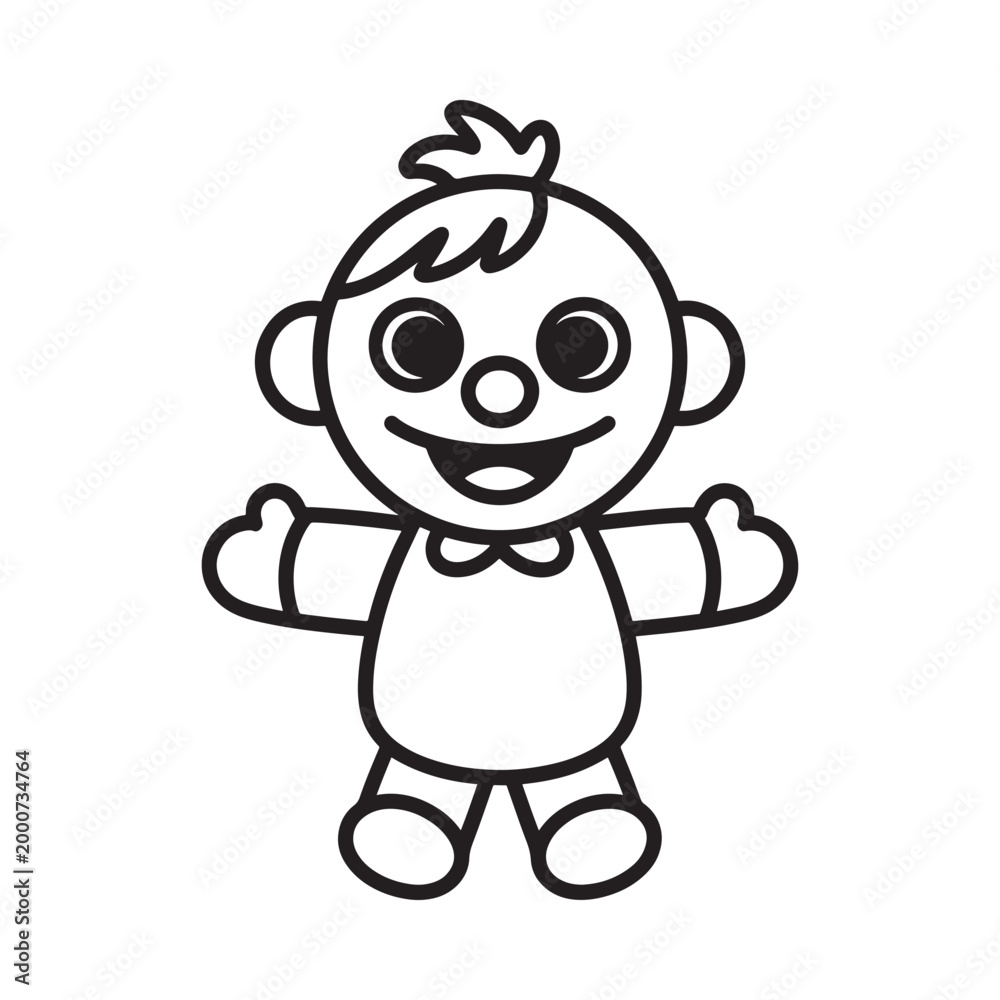Fototapeta premium cartoon baby character with cheerful expression high quality