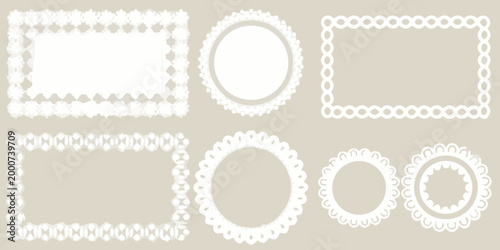 white lace like frames on beige background high quality professional detailed modern elegant stylish clean