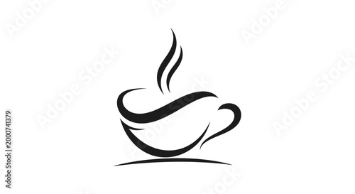 Steaming cup of hot coffee.