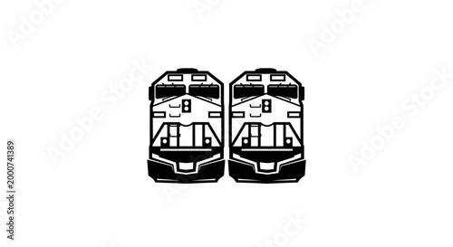 Two Black and White Bus Fronts.