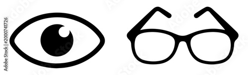 eye exam icons vision test elements