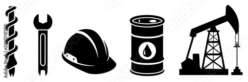 oil industry tool icon set