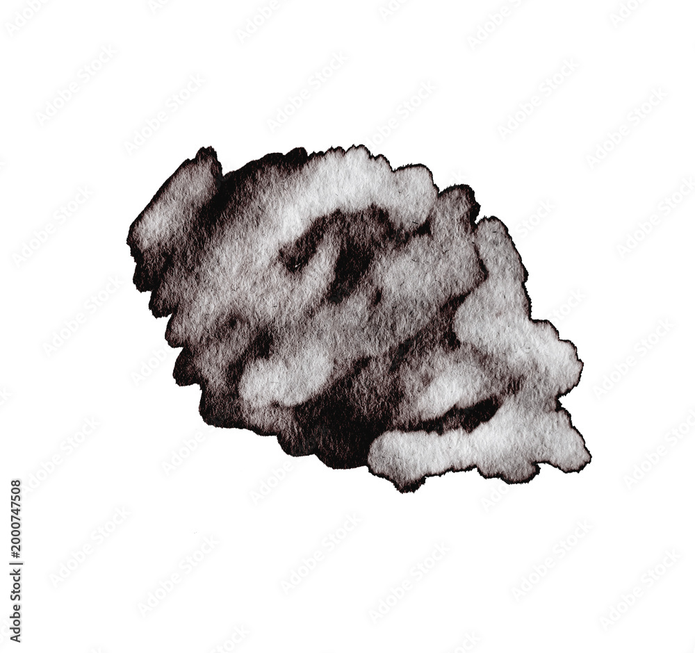 Fototapeta premium Watercolor colored paint blots isolate illustration