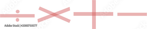 coloured basic maths symbols multiply divide minus multiply plus