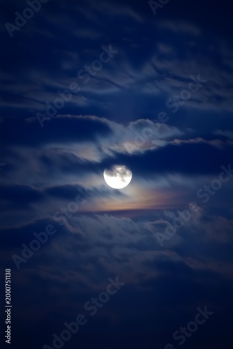 Moonlight Cloudy Night Sky Background