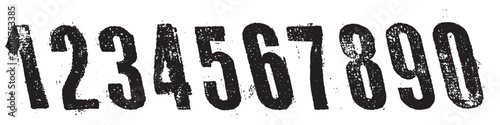 Set of brush stroke, marker textured numbers. his is a set of brush strokes, marker-textured number. Numbers 1, 2, 3, 4, 5, 6, 7, 8, 9, 0. Vector illustrtation.