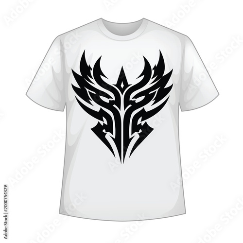 Tribal Wing Tattoo Style Vector Graphic for T-shirt Design
